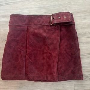Free People Maroon Wrap Skirt